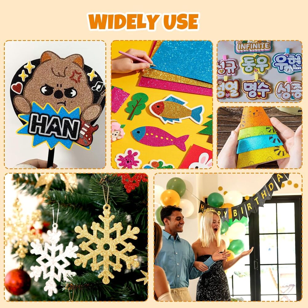 300 Sheets 8.5" X 11" Glitter Cardstock, 50 Assorted Colors 250GSM/92LB No-Shed - Picture 7 of 7